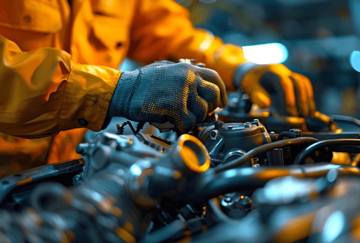 Mechanic carrying our business vehicle repairs