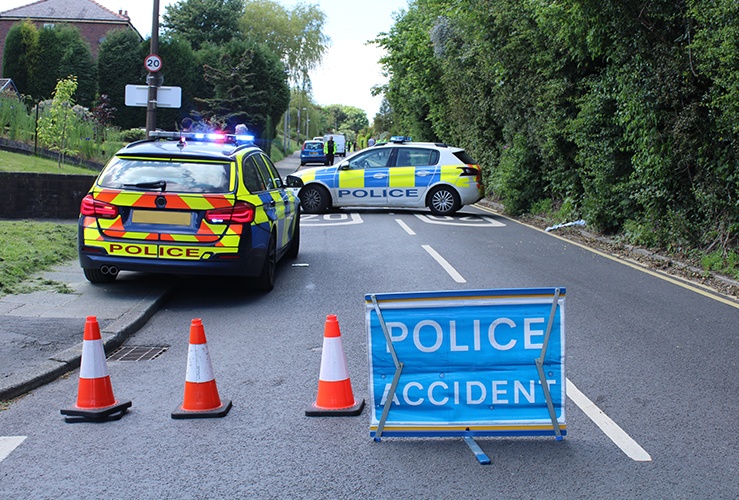 Accident cordoned off by police 