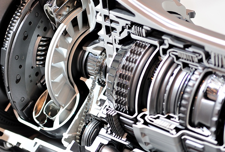 Gearbox and clutch cross section