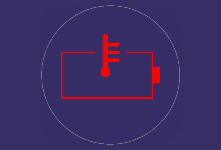 Hybrid temperature warning symbol