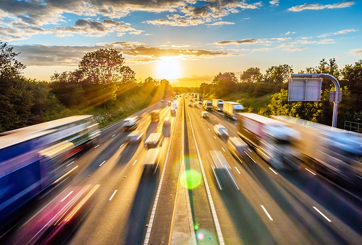 busy motorway in UK